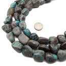 Genuine Blue Turquoise Pebble Nugget Chunk Beads Approx 15x20mm 15.5" Strand