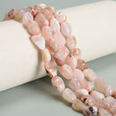 Cherry Flower Sakura Agate Pebble Nugget Beads Size 8-10mm x10-12mm 15.5''Strand