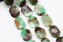 chrysoprase rectangle slice faceted octagon beads