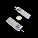 Selenite & Kyanite Raw Blade Stick Point Silver Pendant 20x55mm Sold Per Piece
