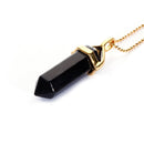 black onyx pendulum pendant healing point chain