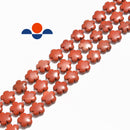 red poppy jasper flower shape beads