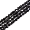 Black Onyx Faceted Oval Shape Beads Size 6x8mm 8x10mm 15.5'' Strand