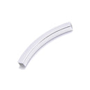 925 Sterling Silver Curved Square Hollow Tube Beads Size 3x30mm 4 Pcs Per Bag