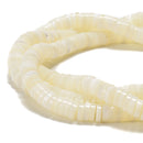 Iridescent White Mother of Pearl MOP Shell Heishi Disc 2x4mm to 2x8mm 15.5''Str