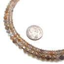 Natural Multi-Color Moonstone Faceted Round Beads 2mm 3mm 4mm 15.5" Strand