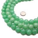 Aventurine Green Color Dyed Jade Faceted Round Beads 12mm 15.5" Strand