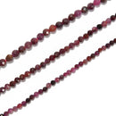 Genuine Ruby Faceted Round Beads Size 2mm 3mm 4mm 15.5'' Strand