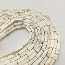 white howlite turquoise rectangle tube beads