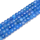 Blue Agate Faceted Cube Beads Size 5mm 15.5'' Strand