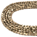 Natural Pyrite Faceted Nugget Beads Size 6-7mm 15.5'' Strand
