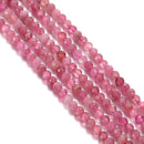 natural pink tourmaline faceted round beads