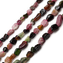 Natural Multi Color Tourmaline Irregular Pebble Nugget Beads 5x6mm 15.5" Strand