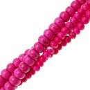 pink magnesite turquoise smooth rondelle