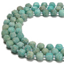 Natural Green Amazonite Faceted Rubik's Cube Beads Size 8-9mm 15.5'' Strand