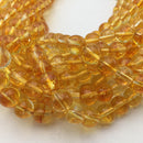 citrine colored quartz smooth round beads