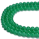 Green Crystal Glass Smooth Round Beads Size 6mm 8mm 10mm 15.5" Strand