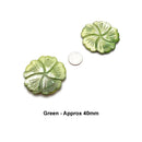 Hand Carved MOP Shell Pearl Flower Pendant Pink/Green 40mm 50mm Sold Per Piece