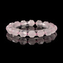 Rose Quartz Prism Cut Double Point Bracelet Beads Size 8mm 10mm 7.5'' Length
