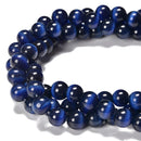 Montana Blue Cat's Eye Smooth Round Beads Size 6mm 8mm 10mm 12mm 15.5'' Strand