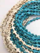 blue or white howlite turquoise cross beads
