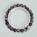 Teeth Chevron Amethyst Smooth Round Beaded Bracelet Size 6mm 8mm 7.5'' Length