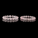 Rose Quartz Prism Cut Double Point Bracelet Beads Size 8mm 10mm 7.5'' Length