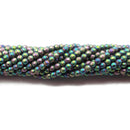 Rainbow Plated Hematite Faceted Matte Round Beads 2mm 15.5" Strand