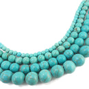 blue howlite turquoise smooth round beads