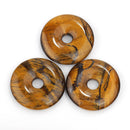 natural yellow Tiger's eye donut circle pendant