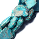 Blue Sea Sediment Jasper Freeform Slab Slice Beads Approx 30x40mm 15.5" Strand