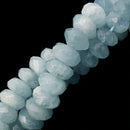 high quality aquamarine faceted rondelle beads