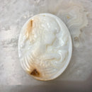 mop shell cameo pendant oval shape