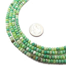 Natural Chrysoprase Faceted Hard Cut Rondelle Beads 3x4mm 15.5" Strand