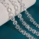Clear Quartz Faceted Rubik's Cube Beads Size 7-7.5mm 15.5'' Strand