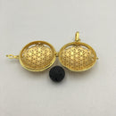 gold metal oil diffuser pendant flat round