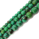green turquoise faceted round beads