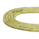 Natural Green Jade Cylinder Tube Beads Size 4x13mm 15.5'' Strand