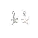 925 Sterling Silver Sea Starfish Charm Pendant Size 10x15mm 5pcs per Bag