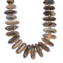 Black Moonstone Graduated Center Drill Faceted Points 10x20-10x35mm 15.5'' Str