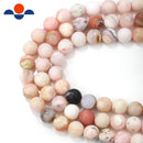 pink opal matte round beads