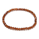 Natural Hessonite Garnet Faceted Round Beaded Bracelet Size 4mm 7.5'' Length