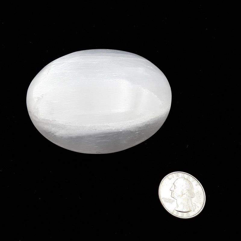 natural selenite oval palm stone various