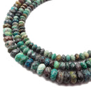 Fynchenite Chrysocolla Faceted Rondelle Beads 4x6mm 4x7mm 5x9mm 15.5'' Strand