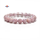 Natural Kunzite Smooth Round Elastic Bracelet 9mm 10mm 11mm 7.5'' Length