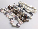 Shell Pearl Necklace Nugget Mix w/Pink Color Approx 22-28mm 17" Inches Long