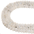 White Rainbow Moonstone Pebble Nugget Slice Chips Beads Size 7-8mm 15.5"Strand