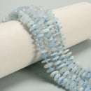 Natural Aquamarine Pebble Nugget Slice Chips Beads 2-4mm x 8-10mm 15.5'' Strand