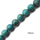 Genuine Natural Turquoise Smooth Round Beads 5mm 6mm 7mm 8mm 9mm 10mm 15.5" Strand