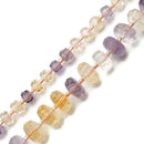 Natural Ametrine Faceted Rondelle Beads 5x7mm 7x12mm 15.5" Strand